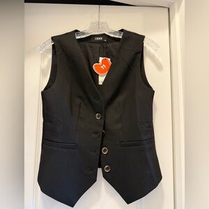 Cider Women's Sleek Black Buttoned Vest